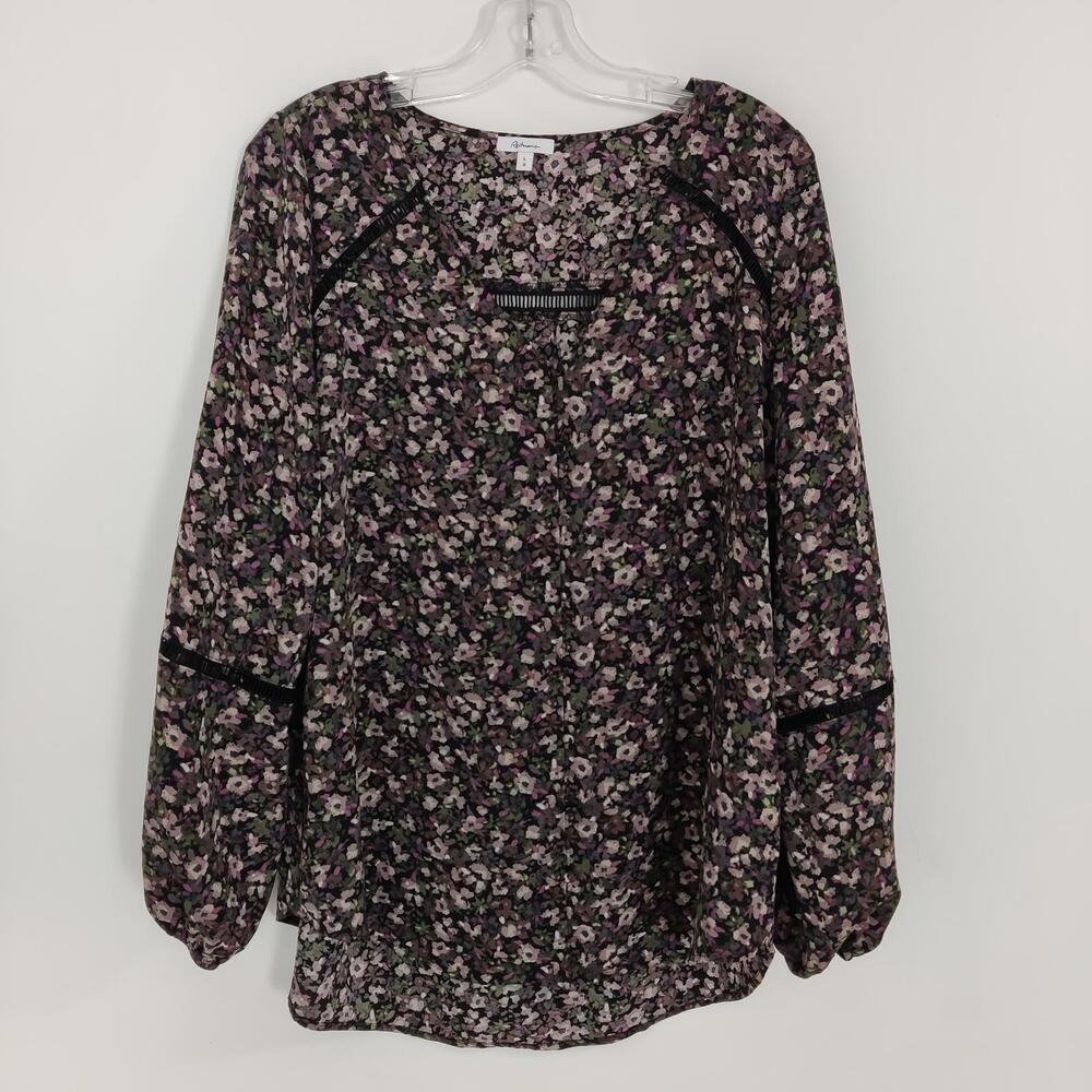 Reitmans Women's Floral Bohemian Blouse Size Large Lace